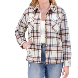 🎈SALE Sage Ladies' Plush Shirt Jacket Shacket Plush Soft Sherpa Lined XS